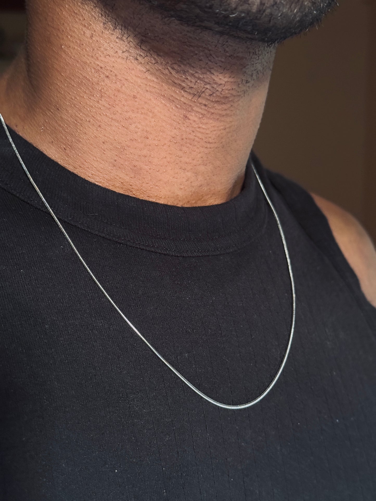 Round stainless steel silver chain 55 cm x 1.2mm