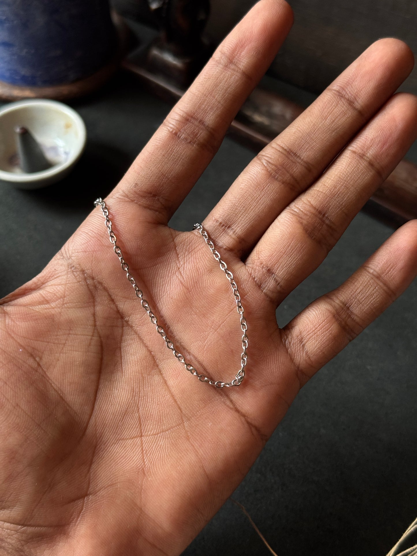 Cable stainless steel silver chain 45+7.5 cm x 2mm