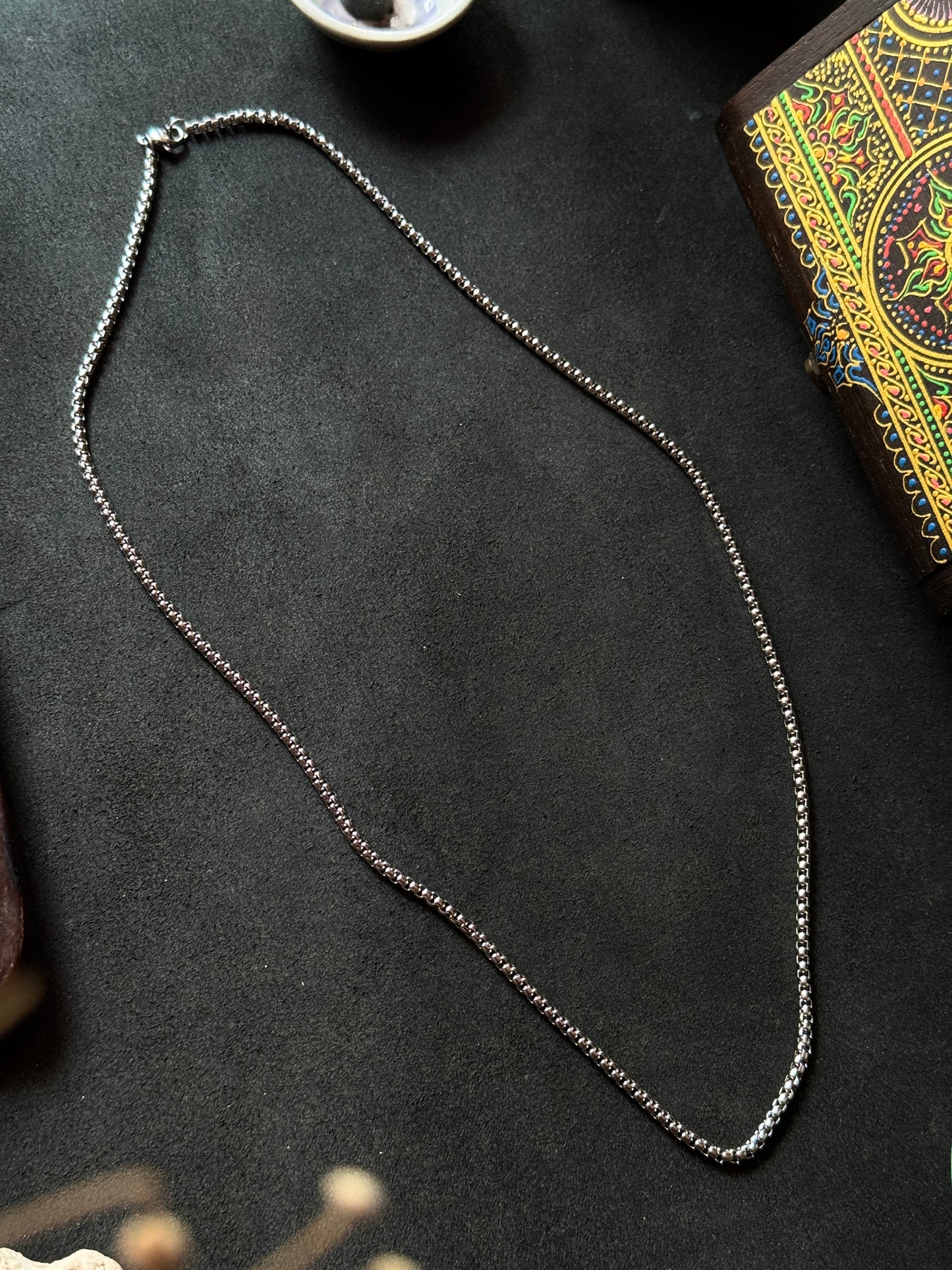 r box stainless steel silver chain 60 cm x 2.5mm