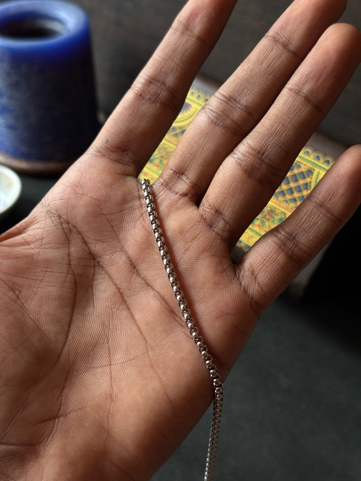 r box stainless steel silver chain 60 cm x 2.5mm