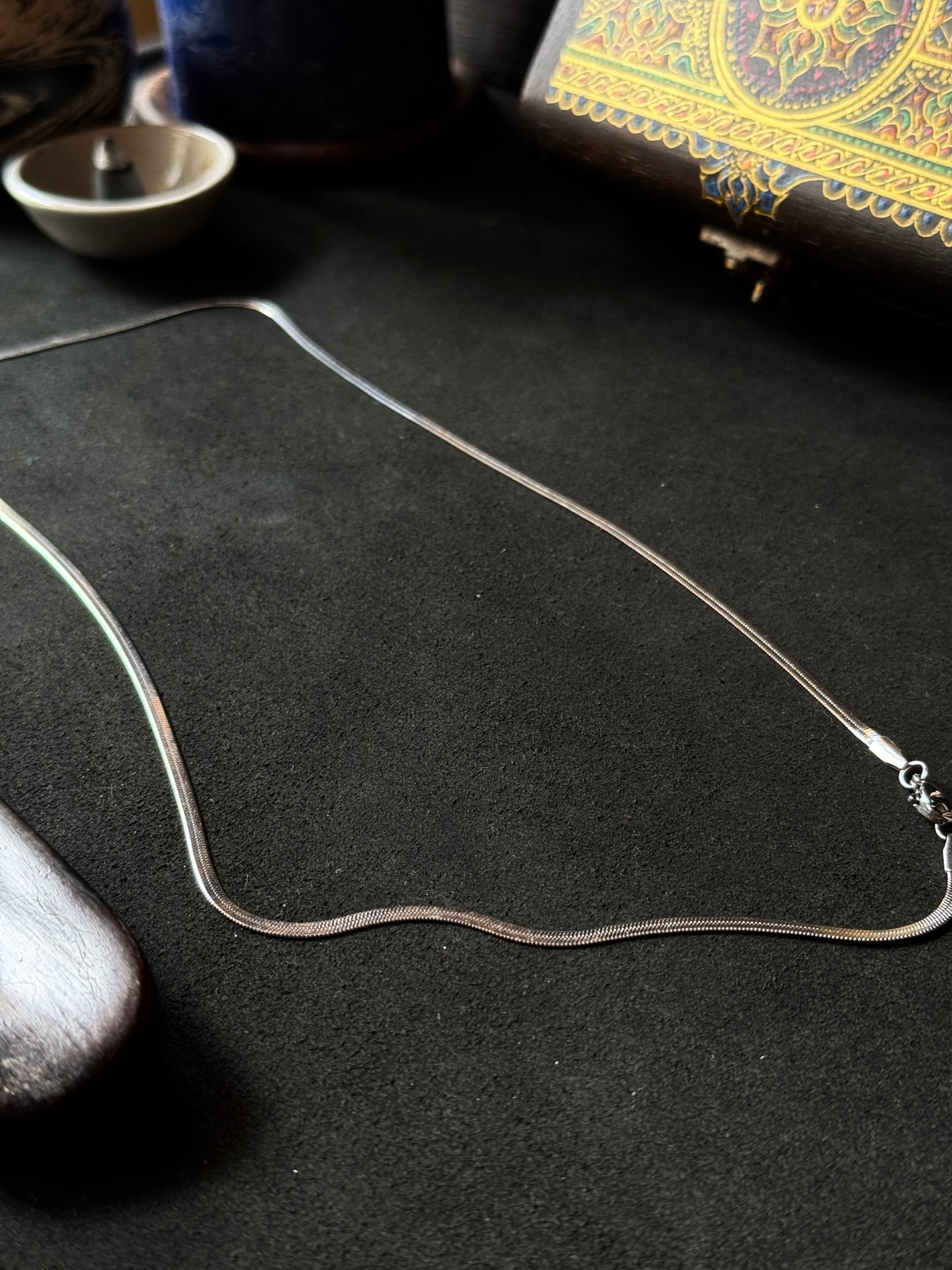 Snake stainless steel silver short chain 45 cm x 2mm