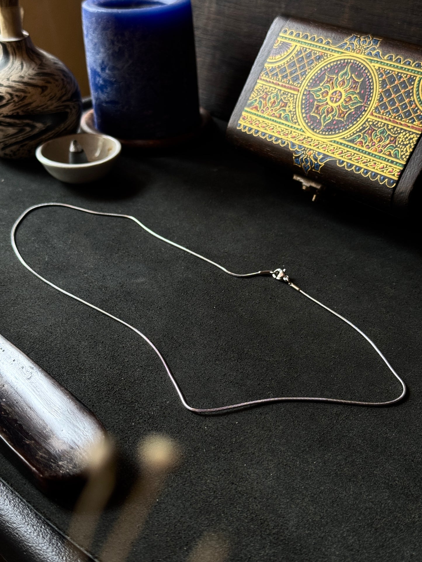 Round stainless steel silver chain 55 cm x 1.2mm