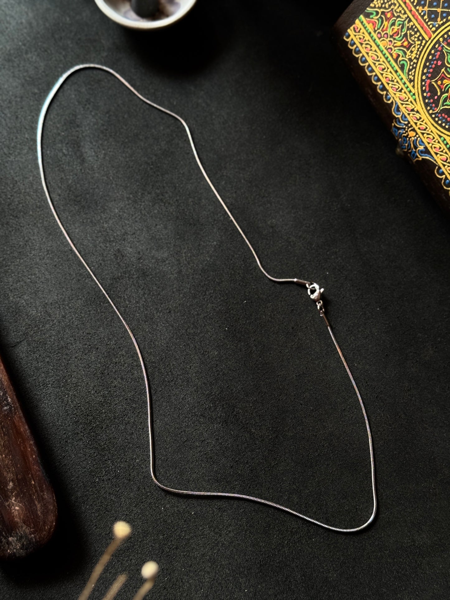 Round stainless steel silver chain 55 cm x 1.2mm