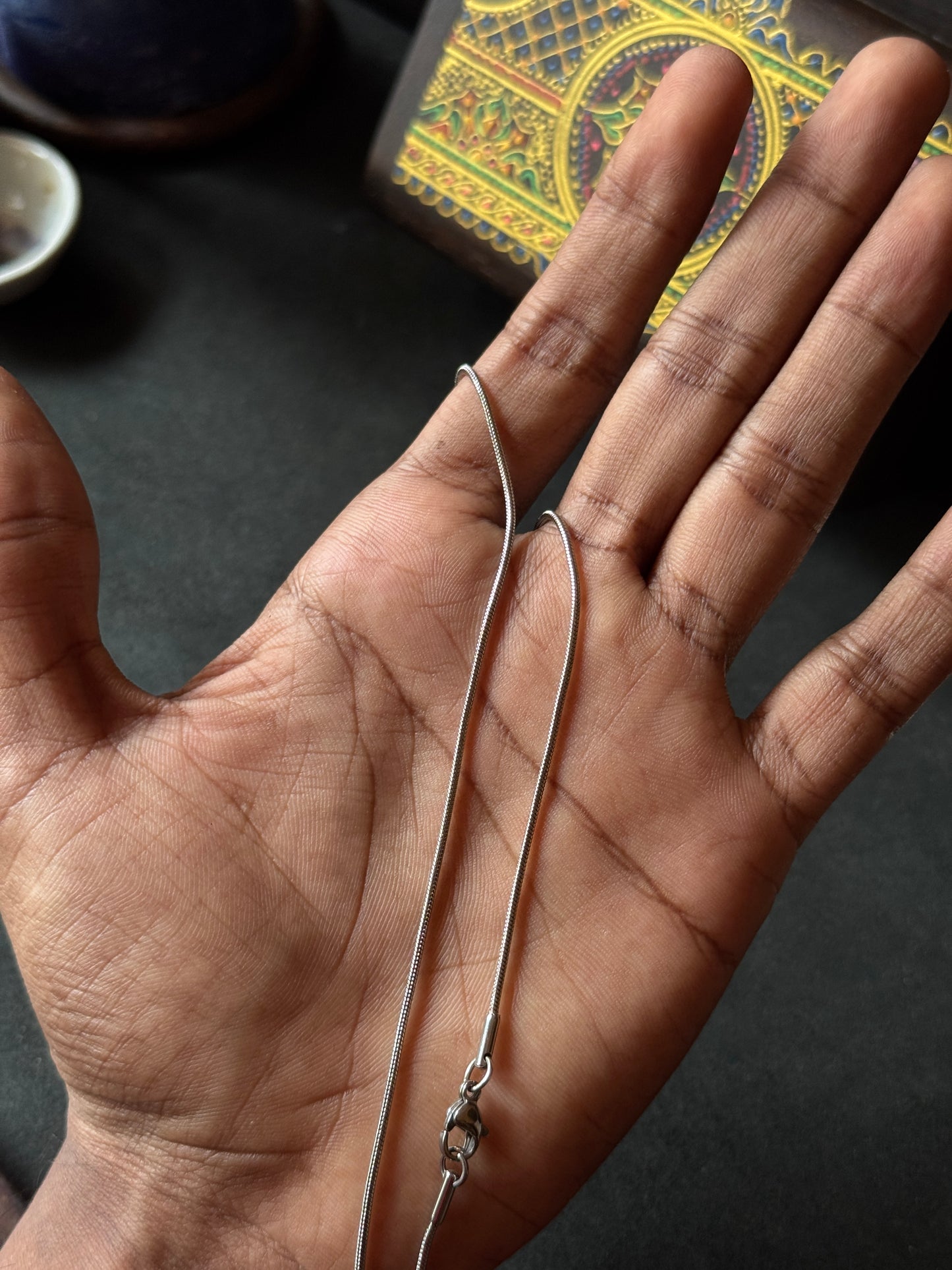 Round stainless steel silver chain 55 cm x 1.2mm