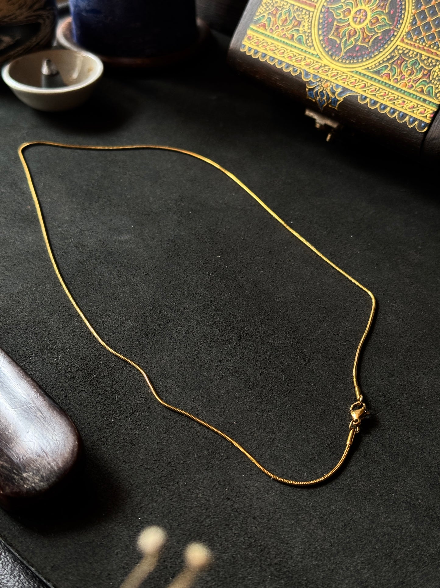 Round stainless steel 18k gold plated chain 55 cm x 1.2mm