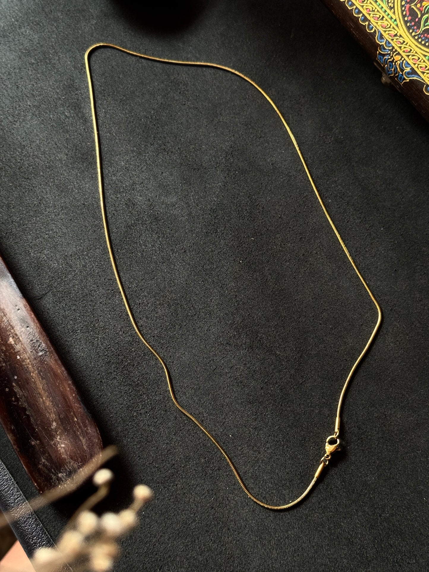 Round stainless steel 18k gold plated chain 55 cm x 1.2mm