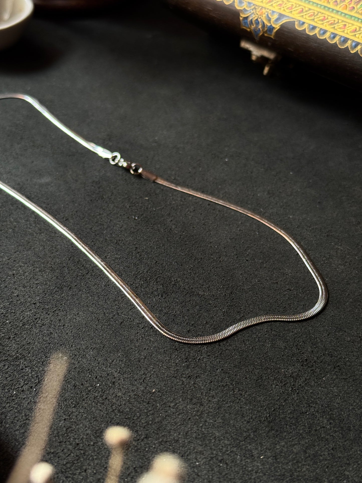 Snake stainless steel silver chain 55 cm x 2mm
