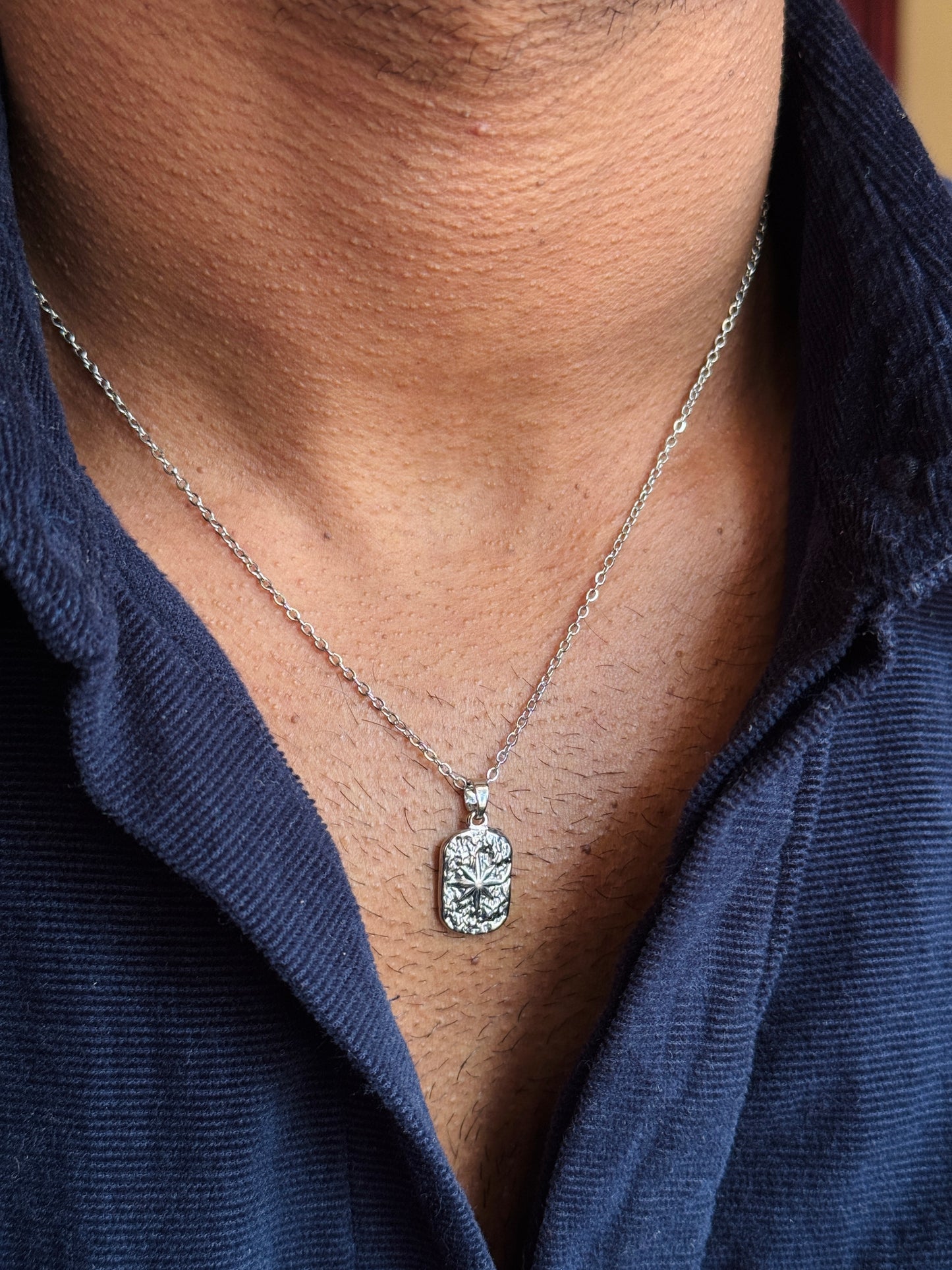 Star rectangle stainless steel necklace