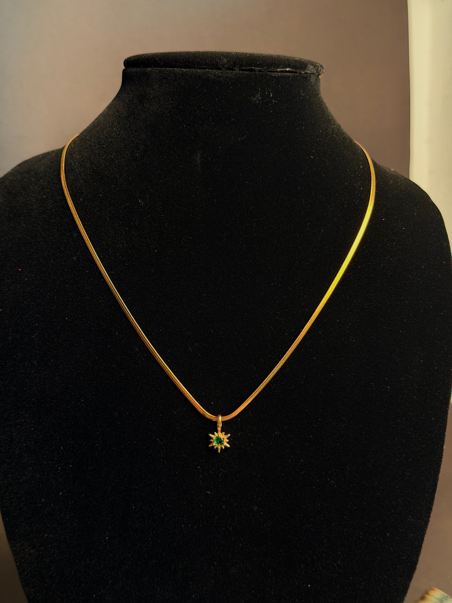 emerald sun necklace
