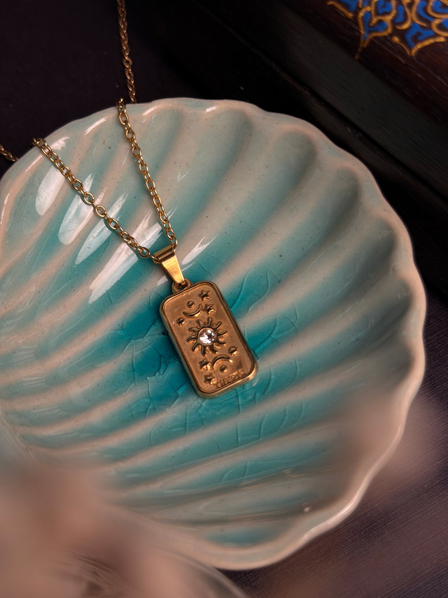 Galaxy stainless steel 18k gold plated chain