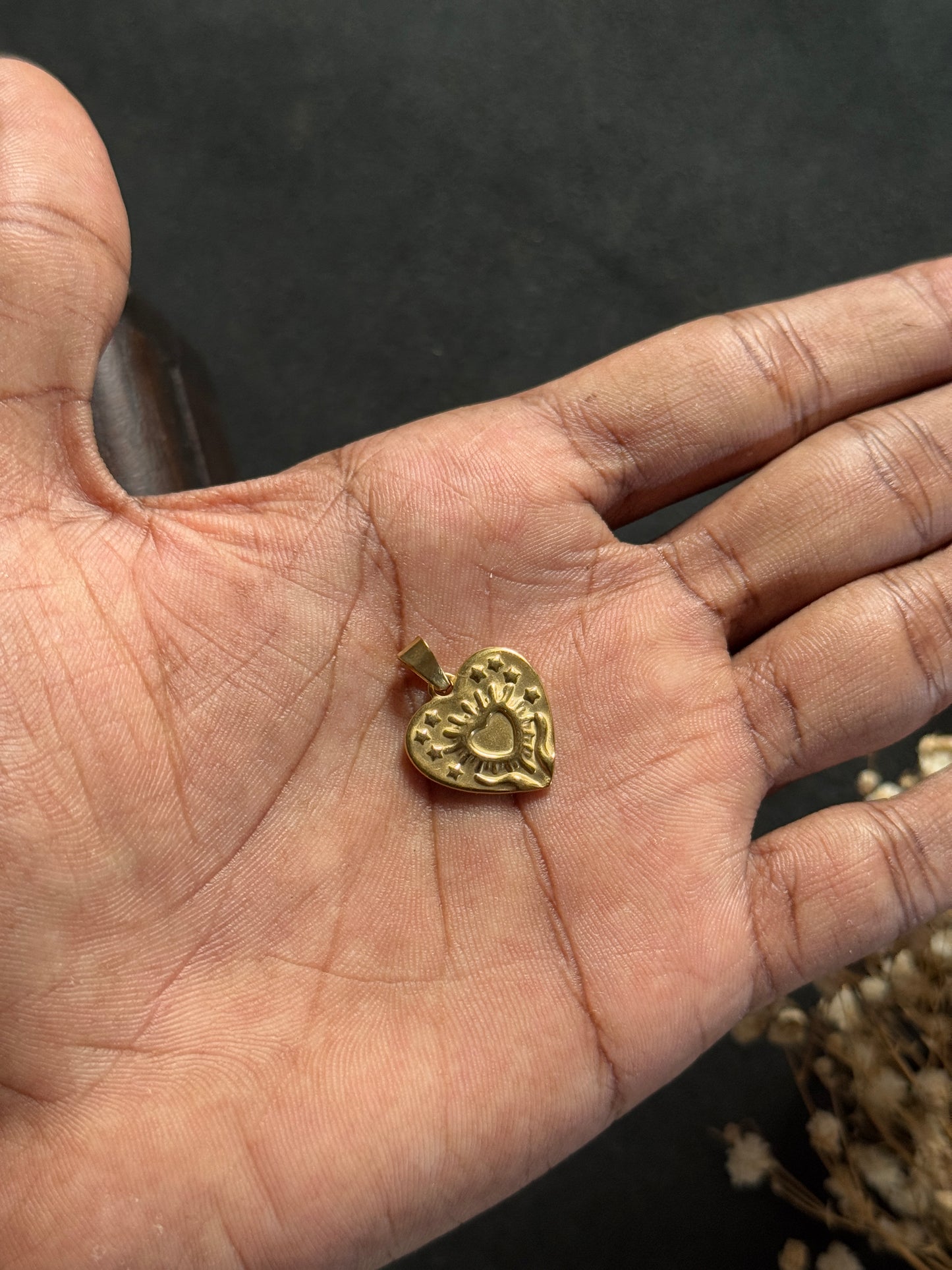 love pendant 18k gold plated stainless steel