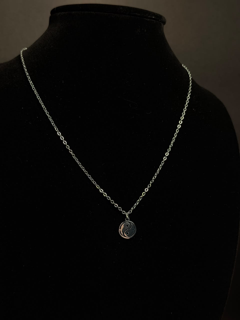 Yin Yang stainless steel silver necklace
