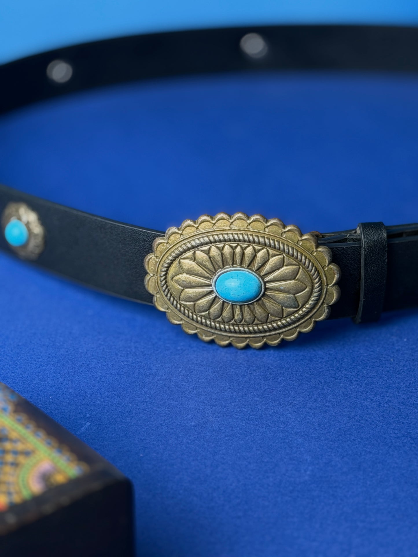 Blue Talisman Premium Leather Belt – Black