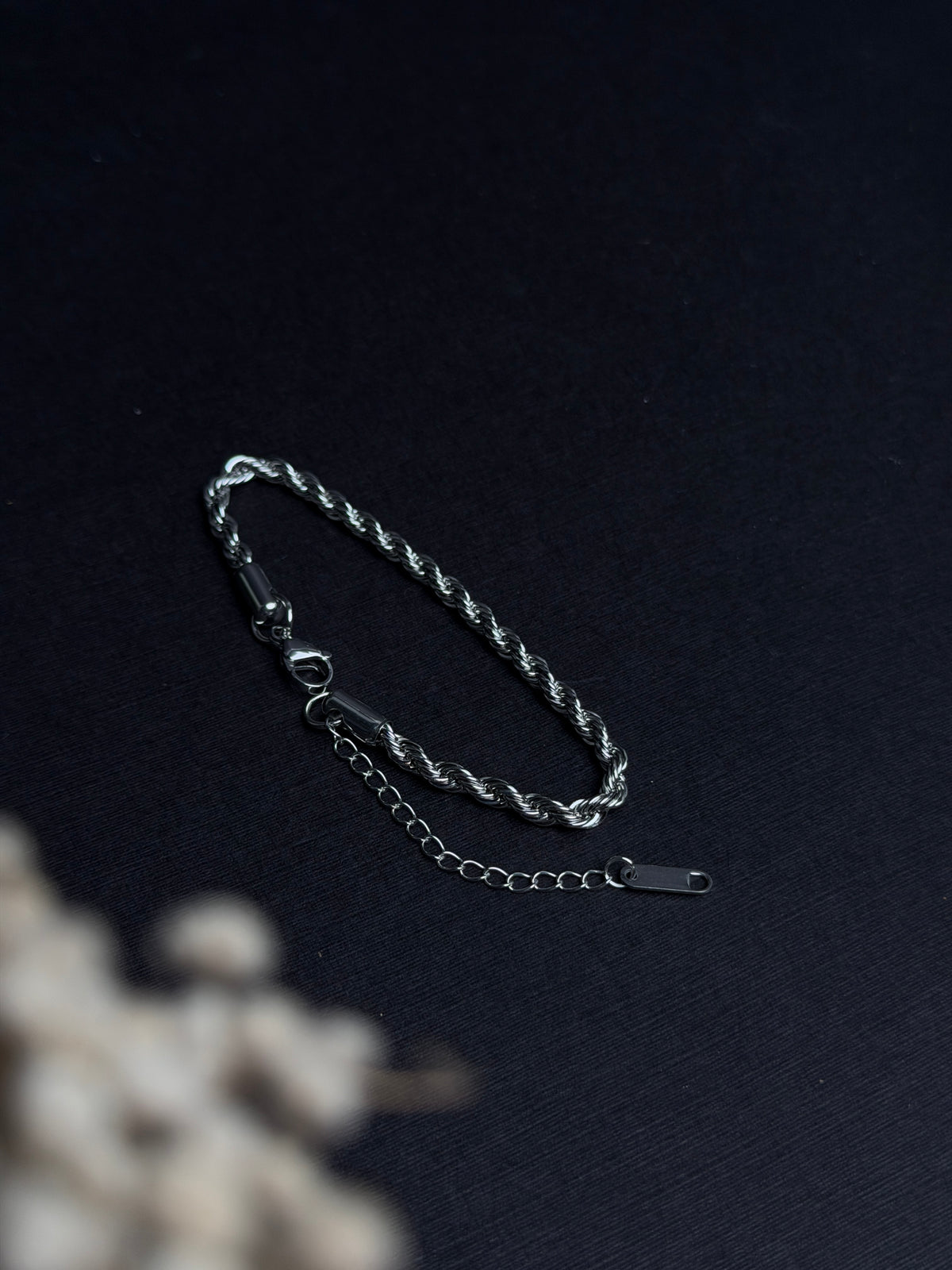 Stainless steel twisted rope type adjustable bracelet