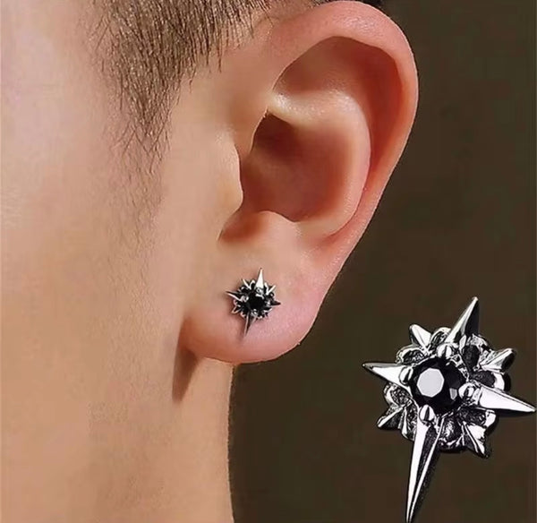 Star magnetic studs black stone