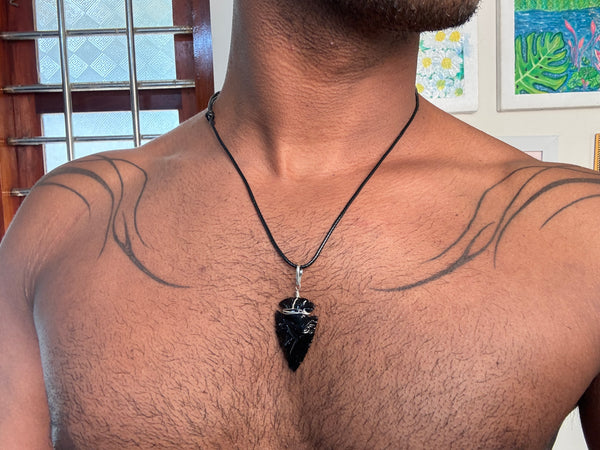 Black Obsidian Stone Necklace