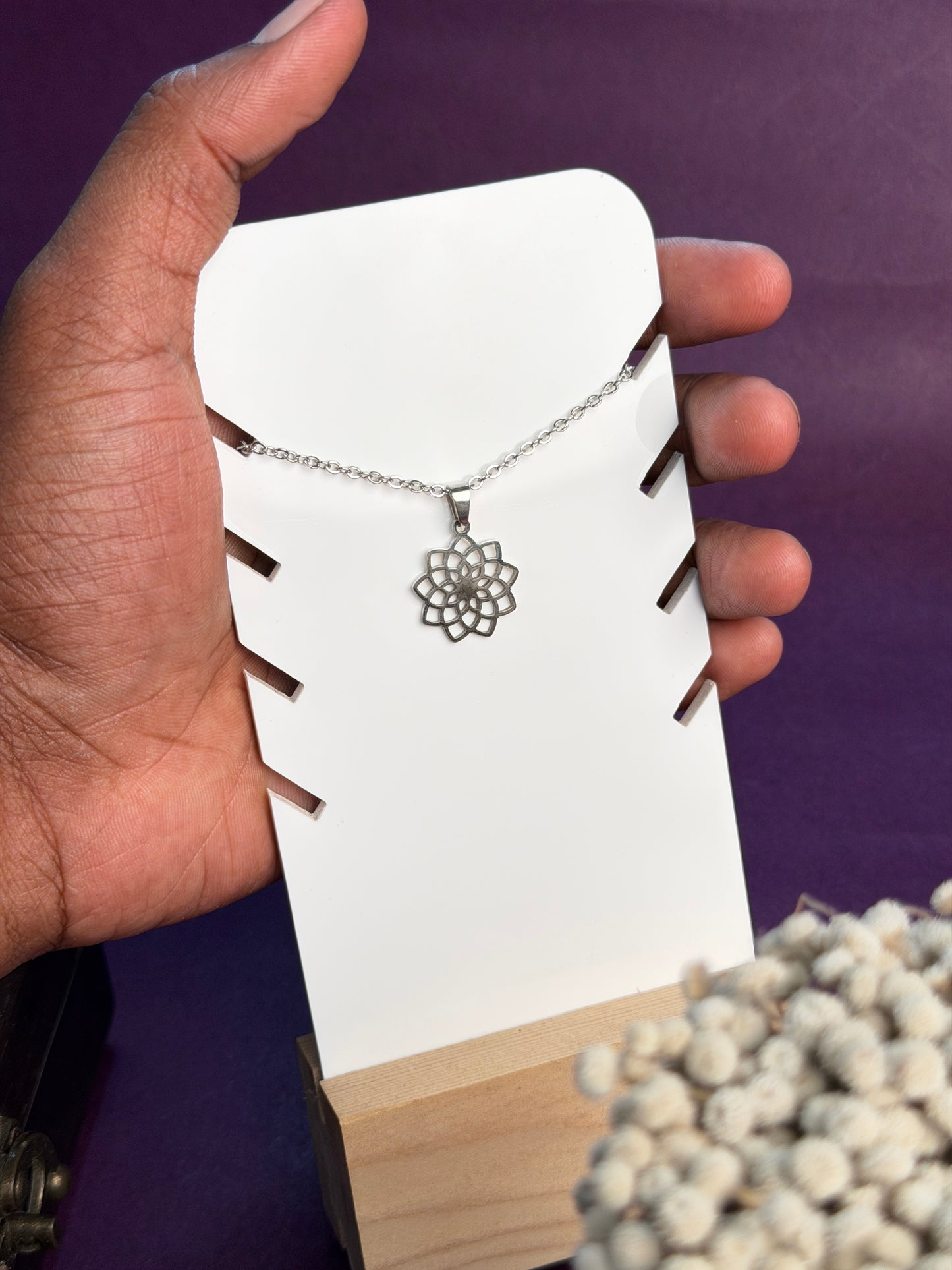 The Crown Chakra stainless steel silver necklace