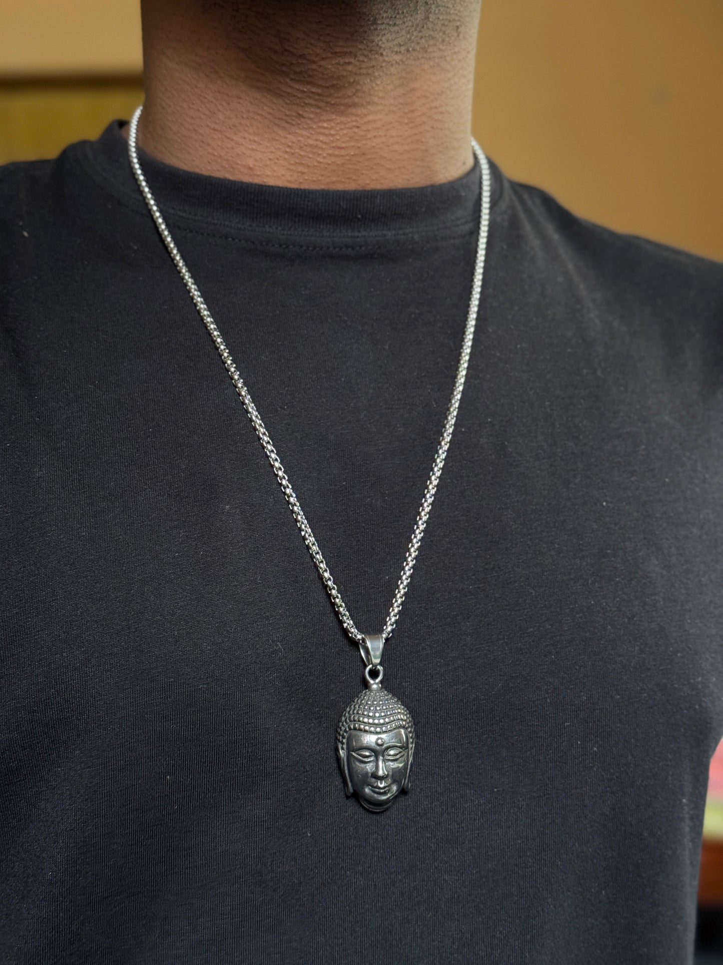 Buddha stainless steel necklace