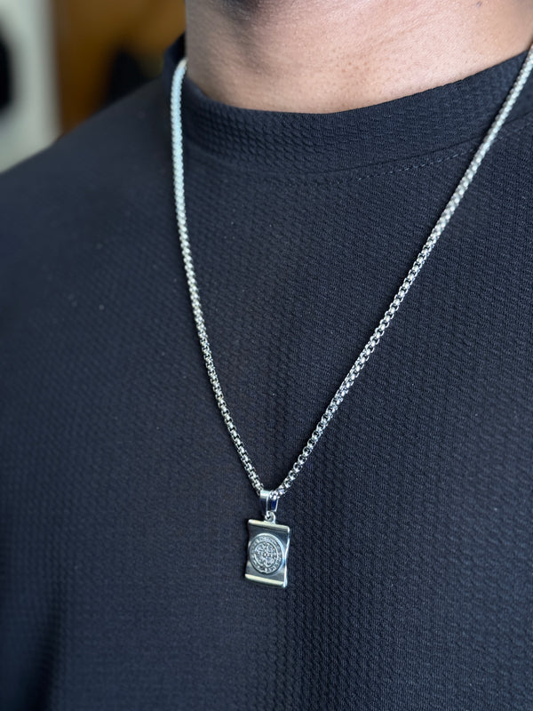 Cross double side stainless steel necklace