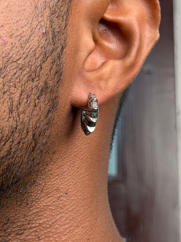 Spiked Crown Huggie Hoop Earring