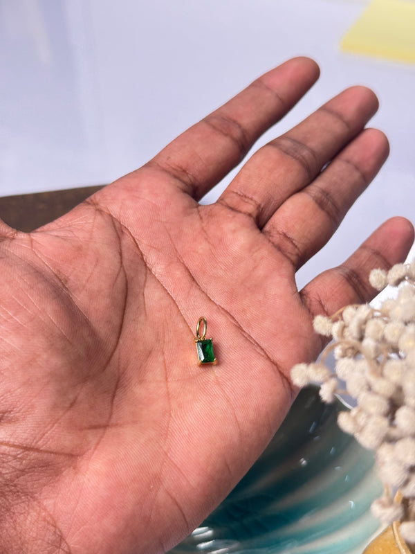 Small emerald Stainless Steel pendant