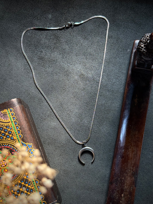 Moon stainless steel silver 45 cm snake chainb