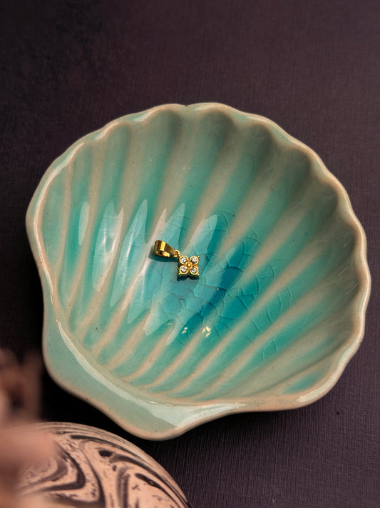 Tiny white stone flower pendant