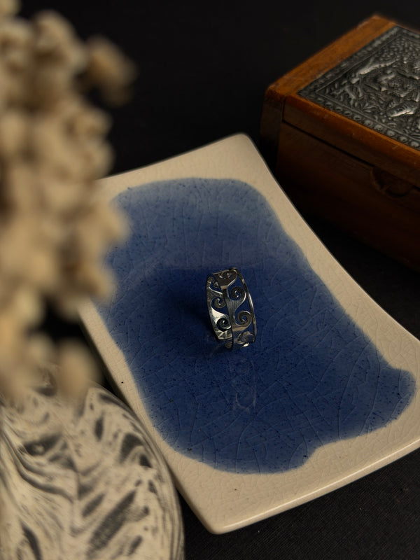 Wave Stainless steel adjustable ring