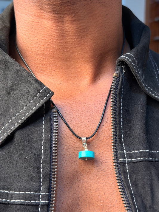 Turquoise natural stone necklace