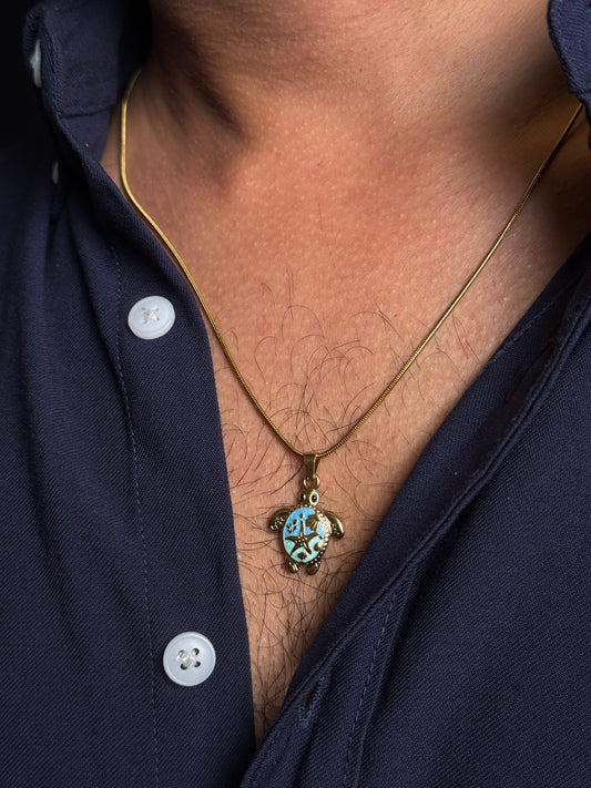 Turtle ocean theme stainless steel necklace