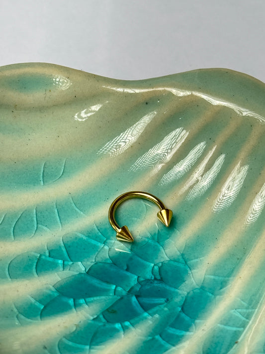 Twin Spike Hoop Golden