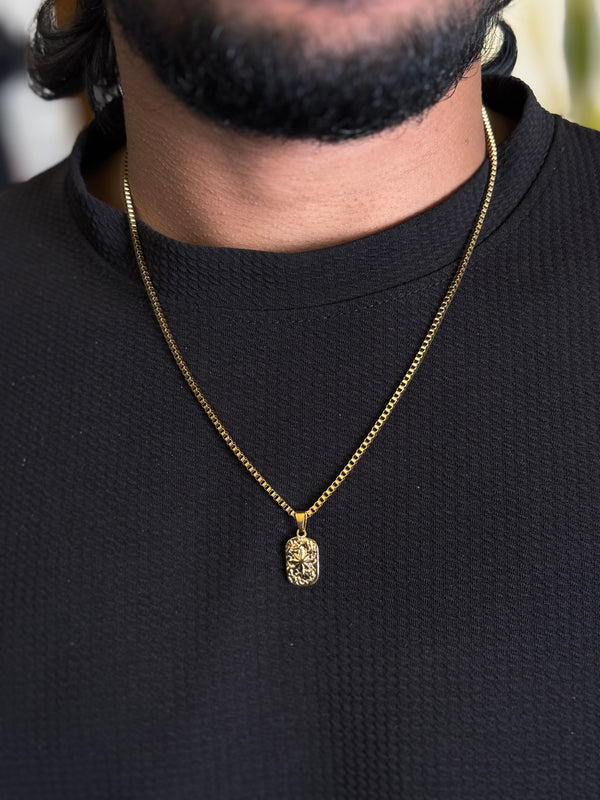 Star rectangle 18k gold plated stainless steel necklace