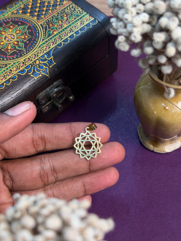 The Heart Chakra Pendant with hook -  Stainless Steel 18 k gold plated