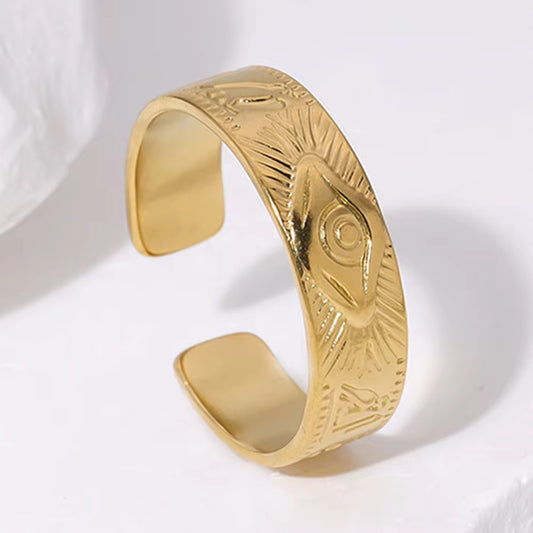 3rd eye thin stainless steel adjustable ring
