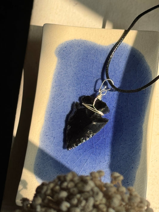 Black Obsidian Stone Necklace