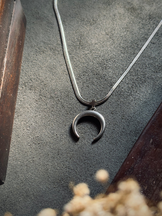 Moon stainless steel silver 45 cm snake chain
