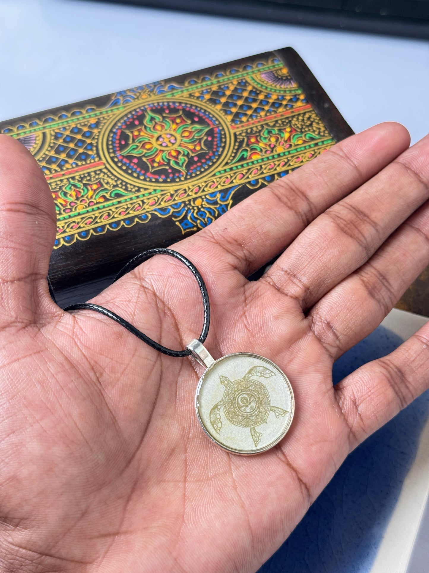 Turtle resin necklace
