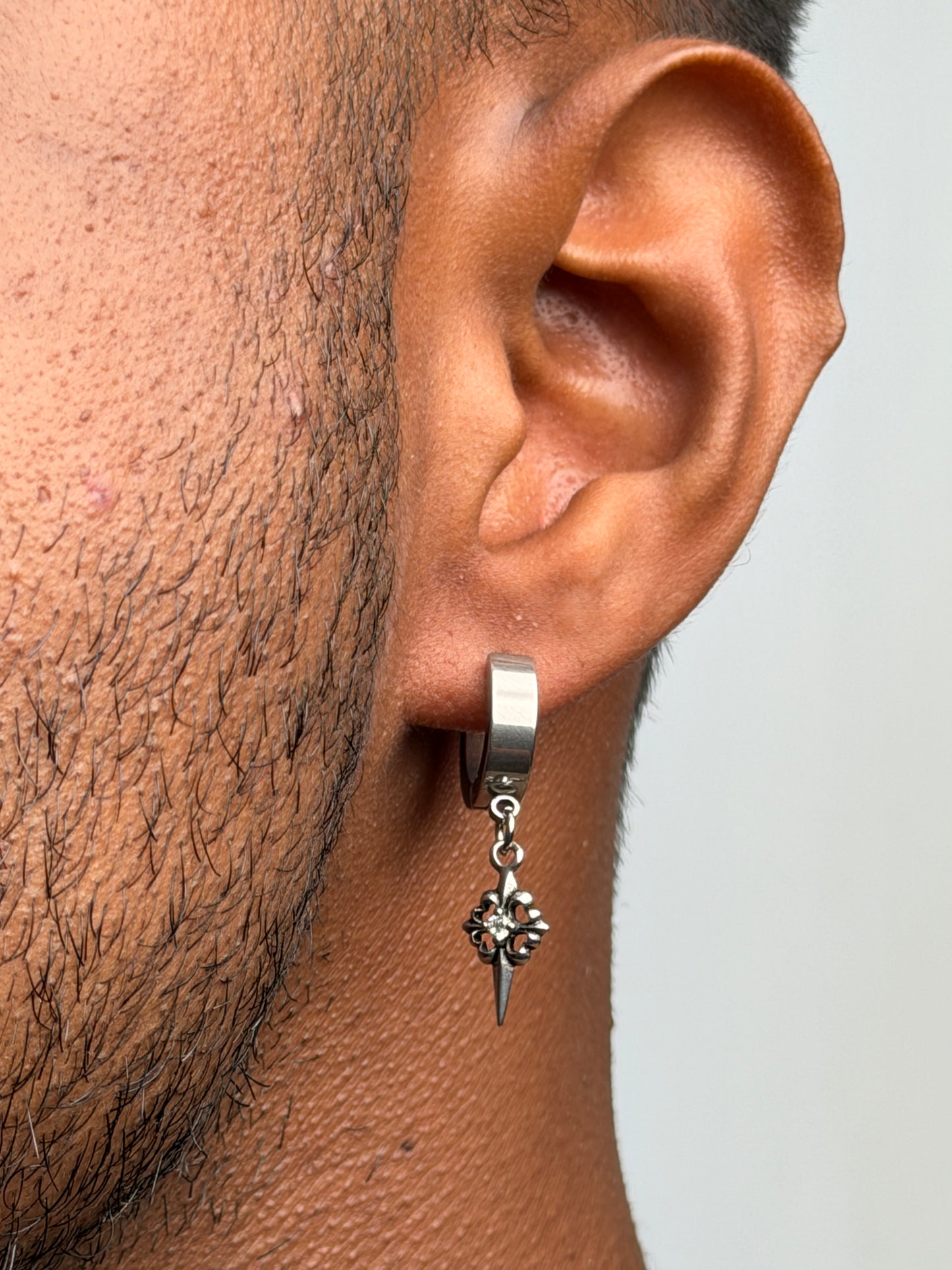 Fleur Spike Drop Huggie Earring