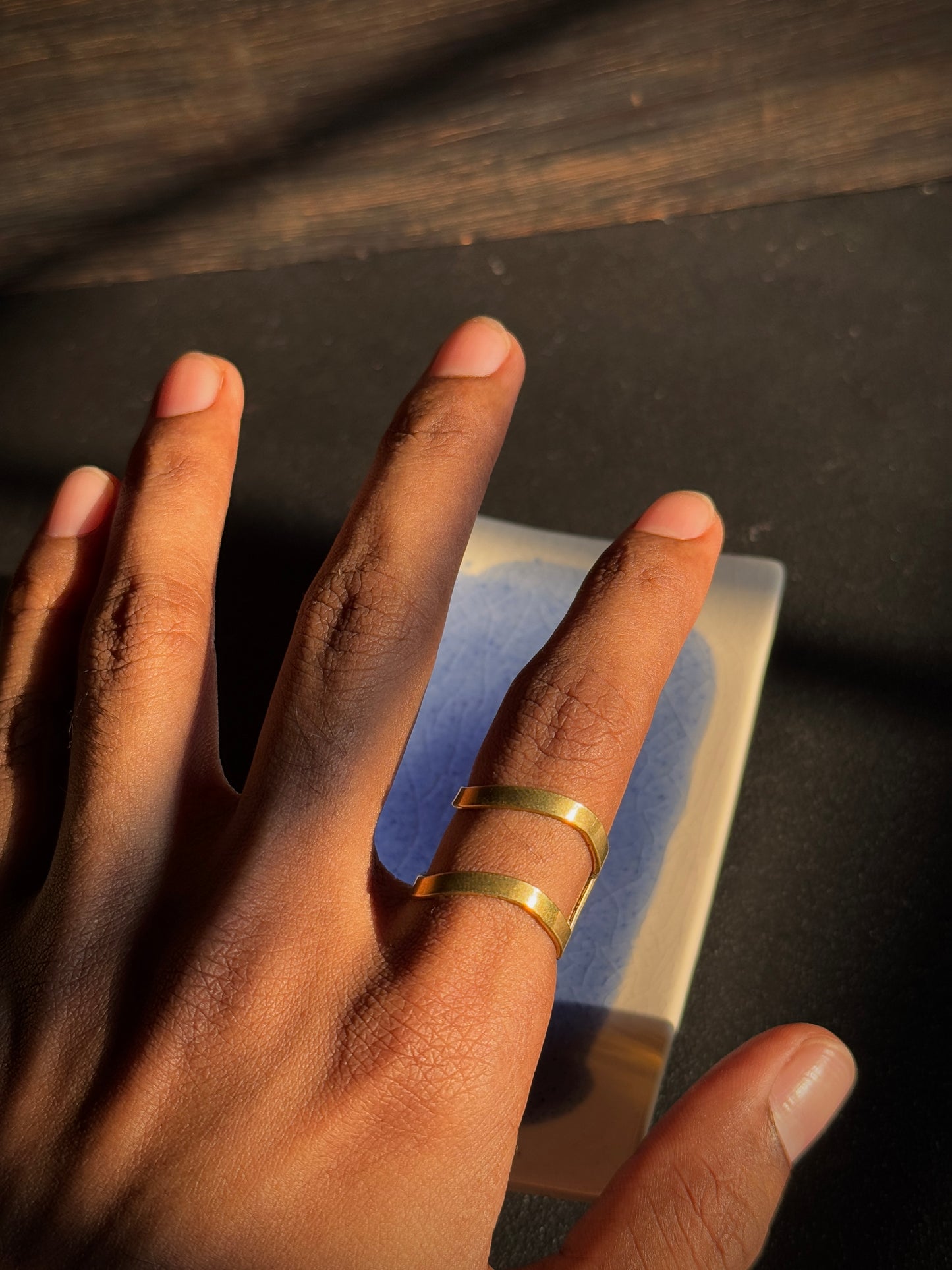 Double layer  brass adjustable ring