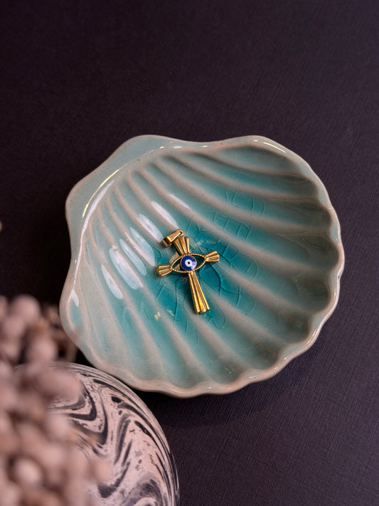 Cross Evil eye - Blue Pendant