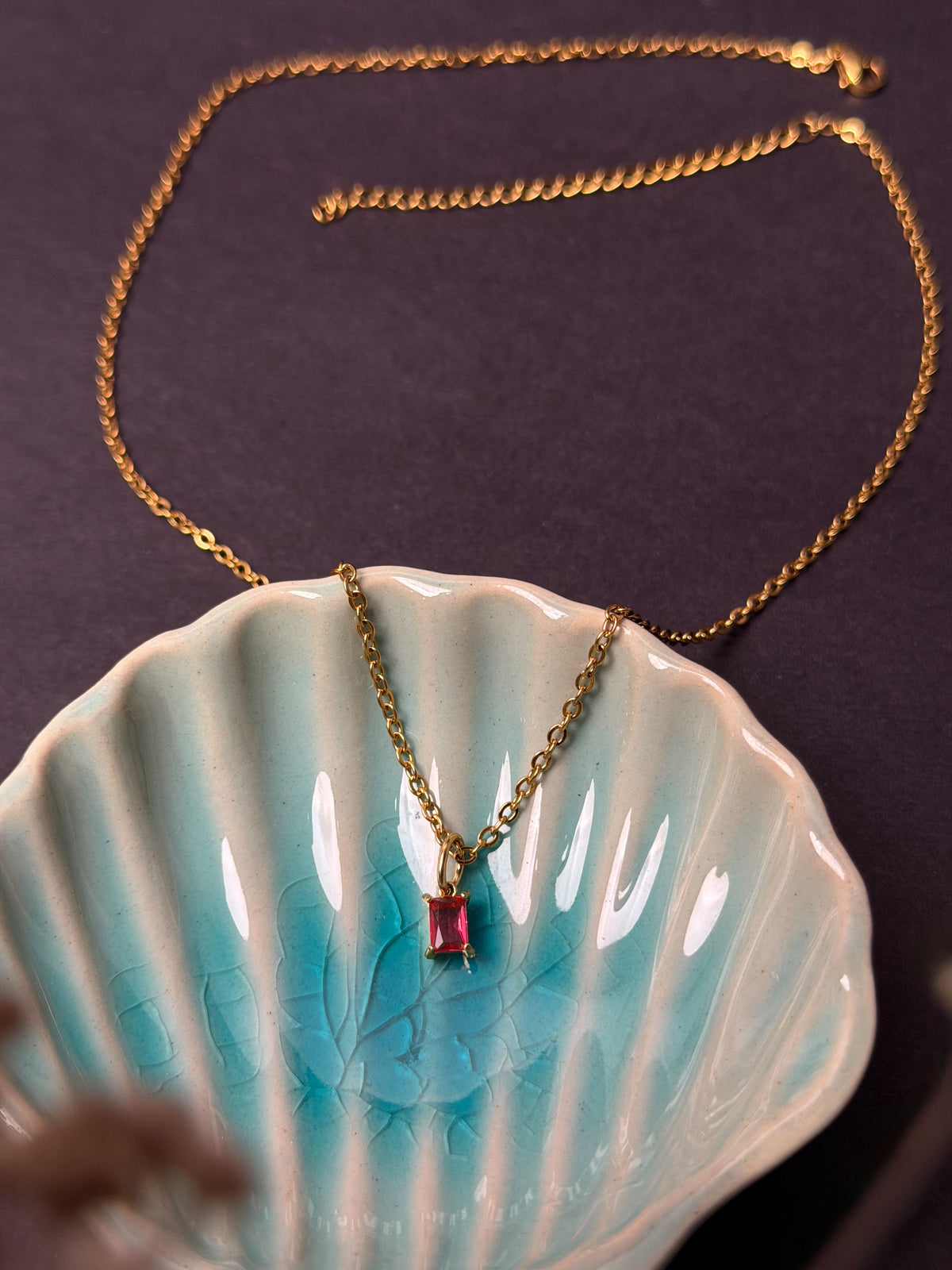 Birthstone 18k Gold-plated Stainless steel necklace