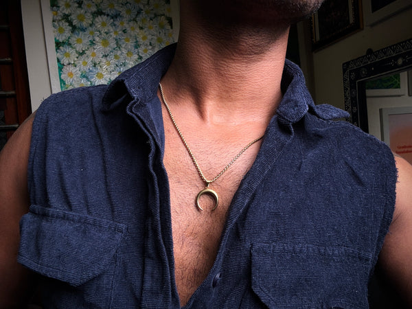 Moon 18k gold plated stainless steel chain