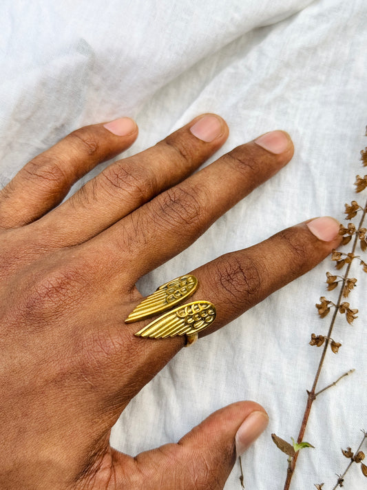 Wings brass ring