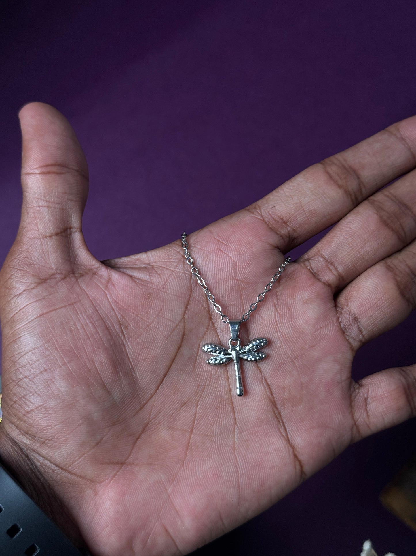 Dragon fly stainless steel necklace