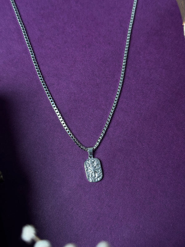 Star rectangle stainless steel necklace