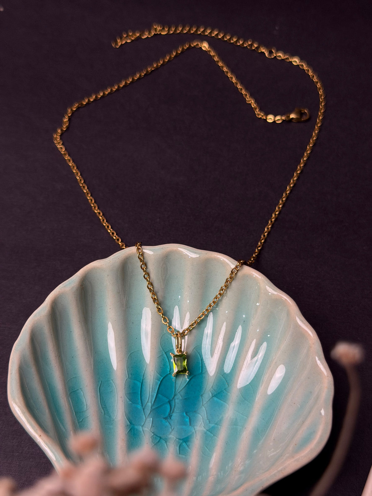 Birthstone 18k Gold-plated Stainless steel necklace
