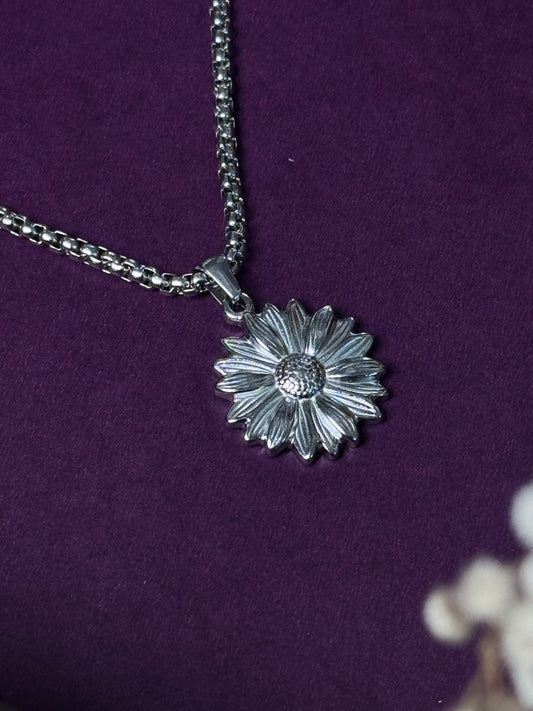 Sunflower Stainless steel silver necklace