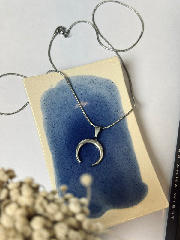 Crescent Moon Stainless steel 55 cm chain