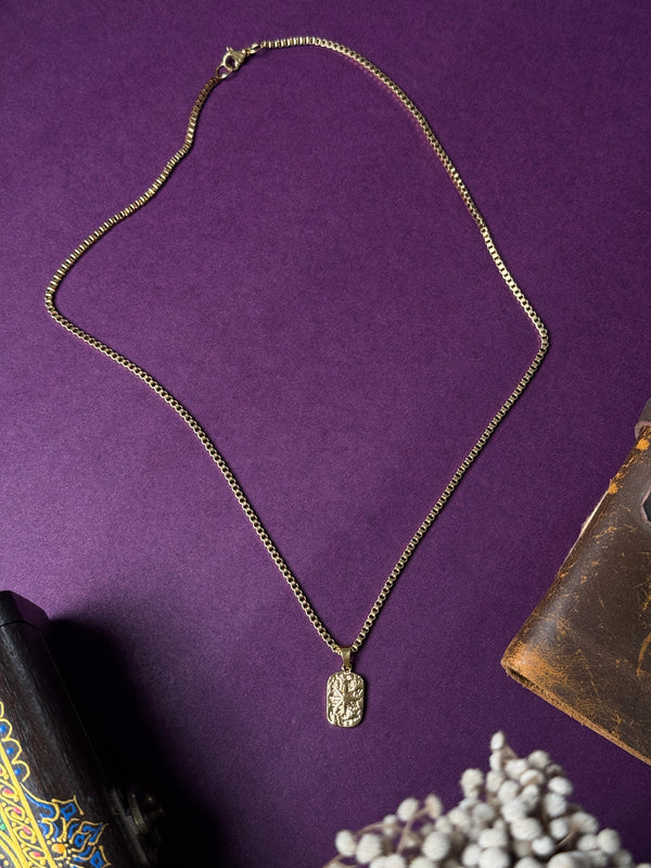 Star rectangle 18k gold plated stainless steel necklace