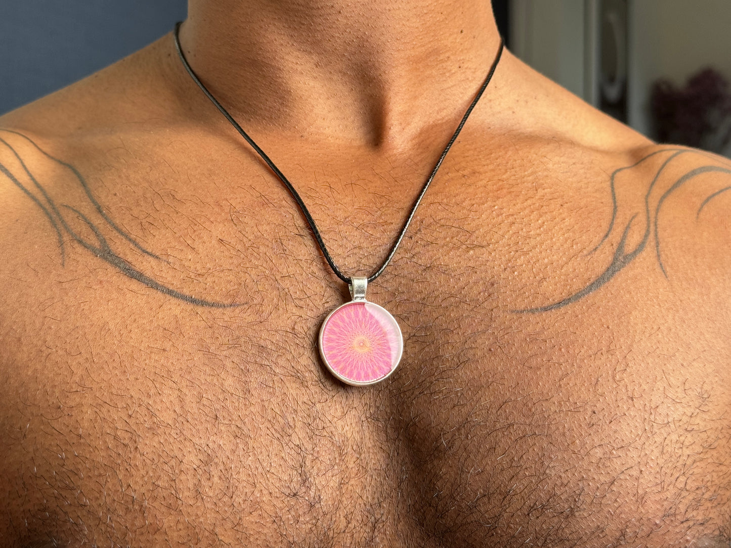 Mandala resin necklace